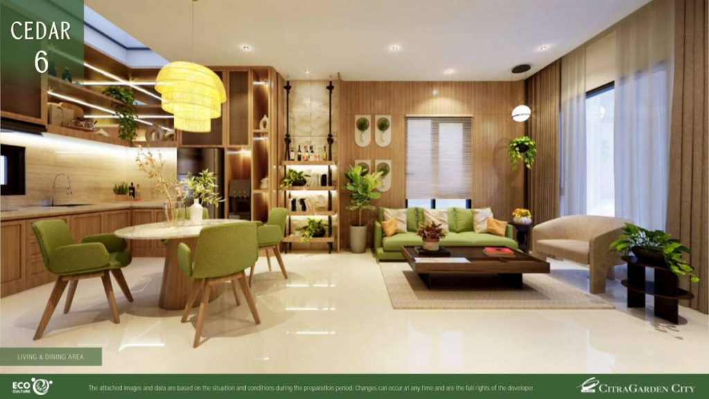 interiol lovong room forestine tipe 6x12