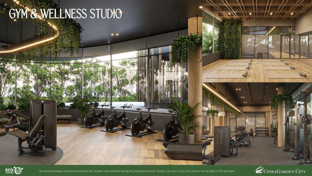 fasilitas fym dan wellness di club house forestine