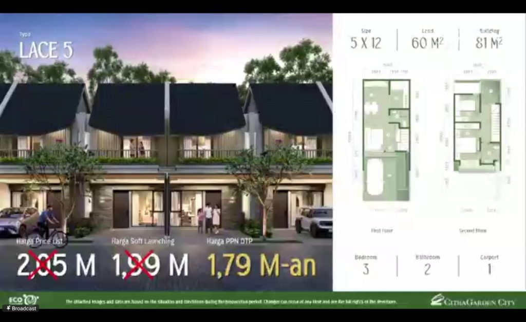 Layout dan harga lacewood forestine tipe 5